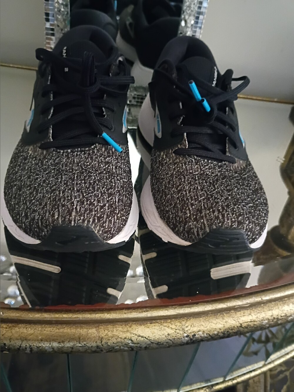 Brooks Women's Black, Gray & White Running Shoes with Teal Logo - Picture 12 of 12